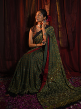 Green Modal Silk Saree With Pal And Dapka Work